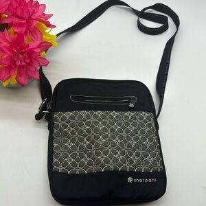 Sherpani Gray Black Embroidered App Crossbody Lightweight Bag NYB6252